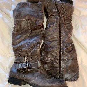 Knee high grey boots